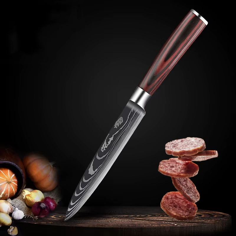 KNIV MED DAMASCUSMÖNSTER