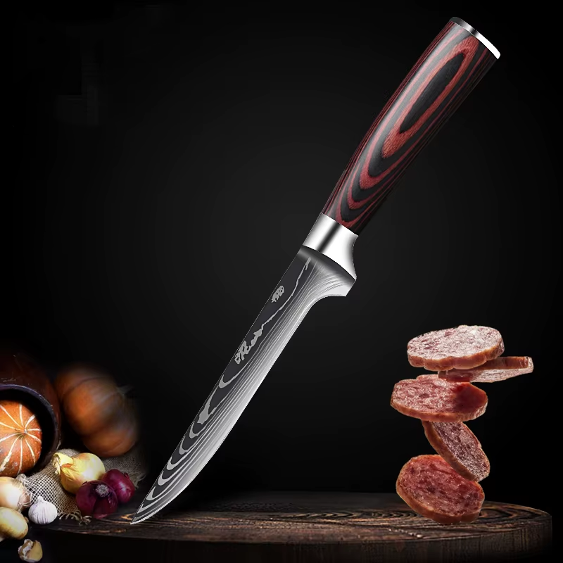 KNIV MED DAMASCUSMÖNSTER