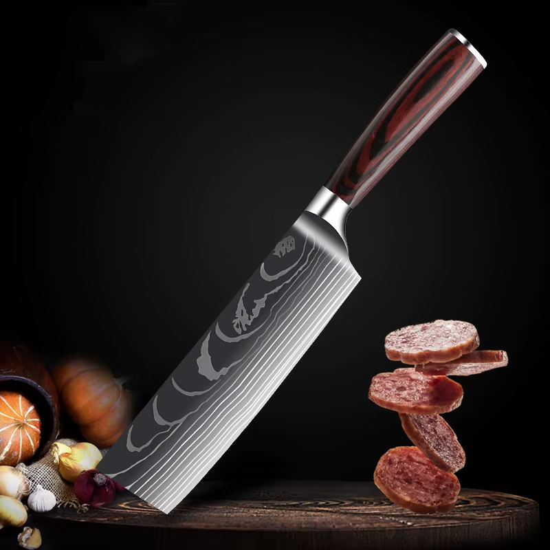 KNIV MED DAMASCUSMÖNSTER