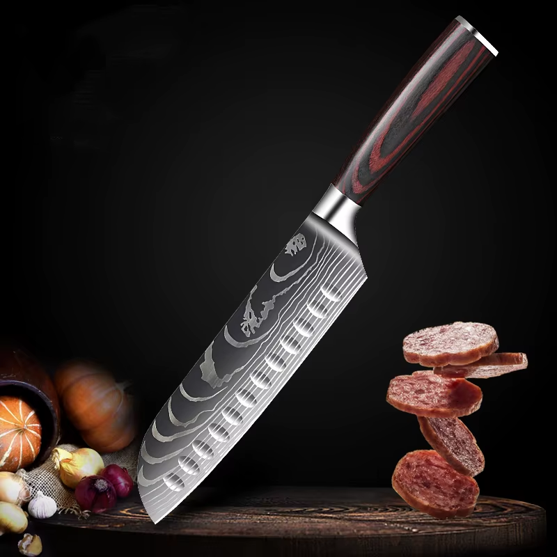 KNIV MED DAMASCUSMÖNSTER