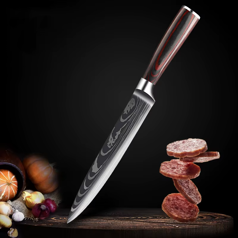 KNIV MED DAMASCUSMÖNSTER