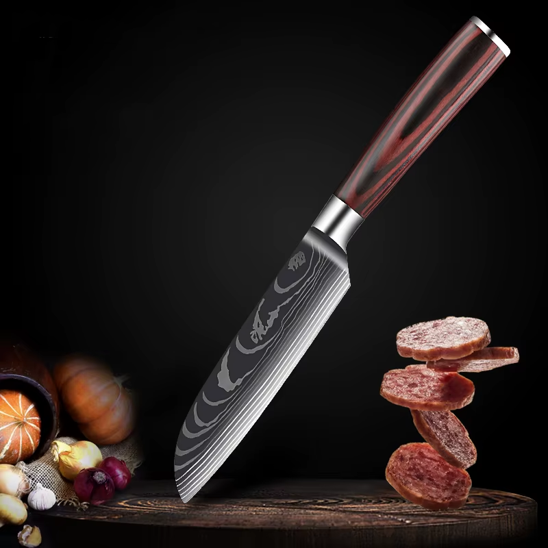 KNIV MED DAMASCUSMÖNSTER
