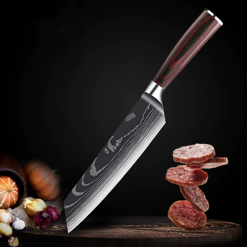 KNIV MED DAMASCUSMÖNSTER