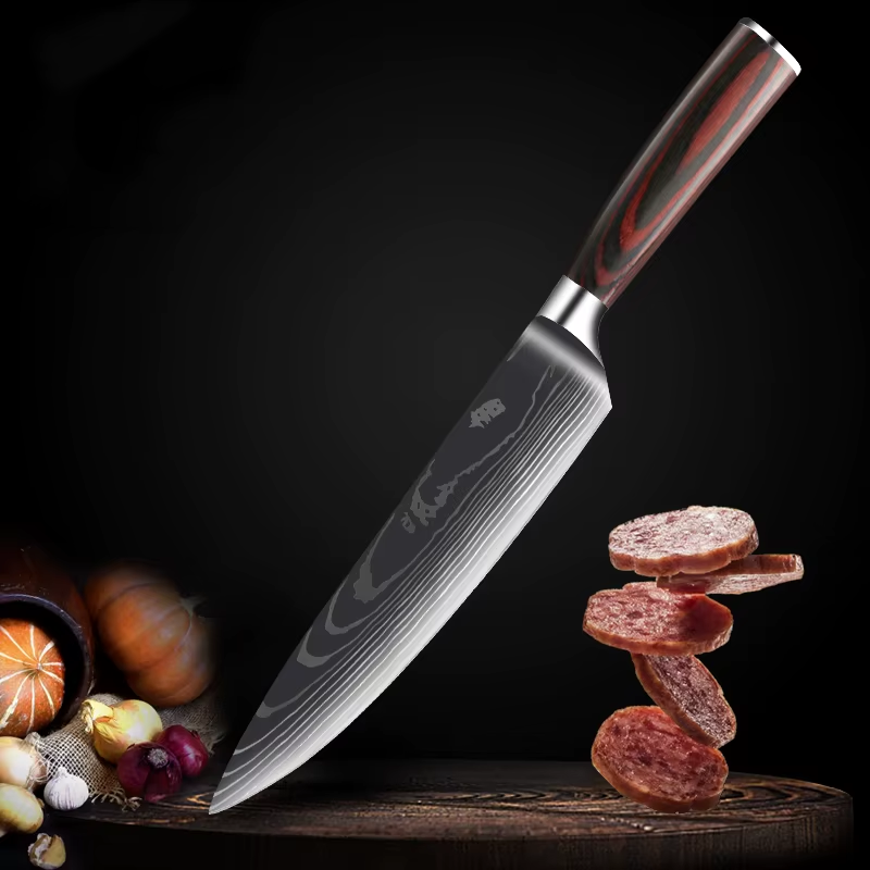 KNIV MED DAMASCUSMÖNSTER