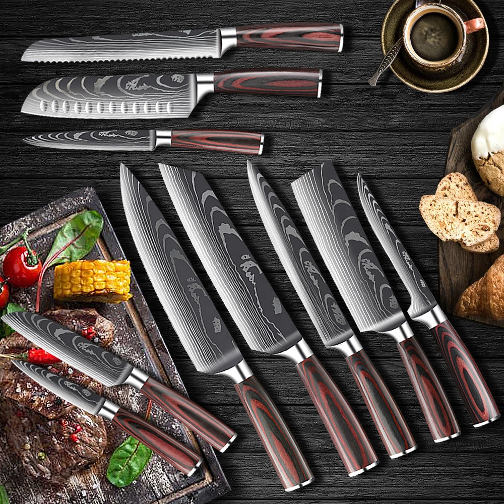 KNIV MED DAMASCUSMÖNSTER